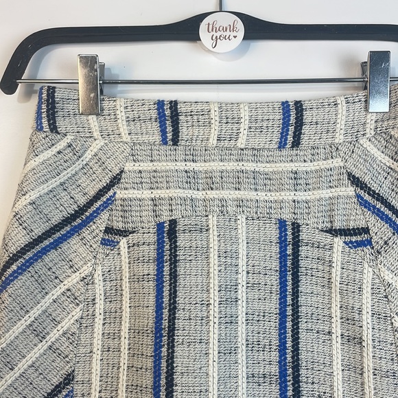 rebecca minkoff twill pencil skirt grey, white and blues size 0 70% cotton skirt - Picture 6 of 10